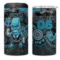 Custom Power Football 4 in 1 Can Cooler Tumbler Aboriginal Dot Art Pattern