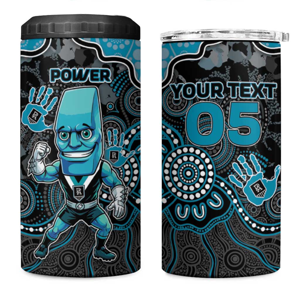 Custom Power Football 4 in 1 Can Cooler Tumbler Aboriginal Dot Art Pattern