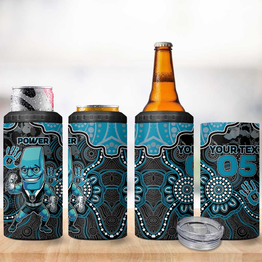 Custom Power Football 4 in 1 Can Cooler Tumbler Aboriginal Dot Art Pattern