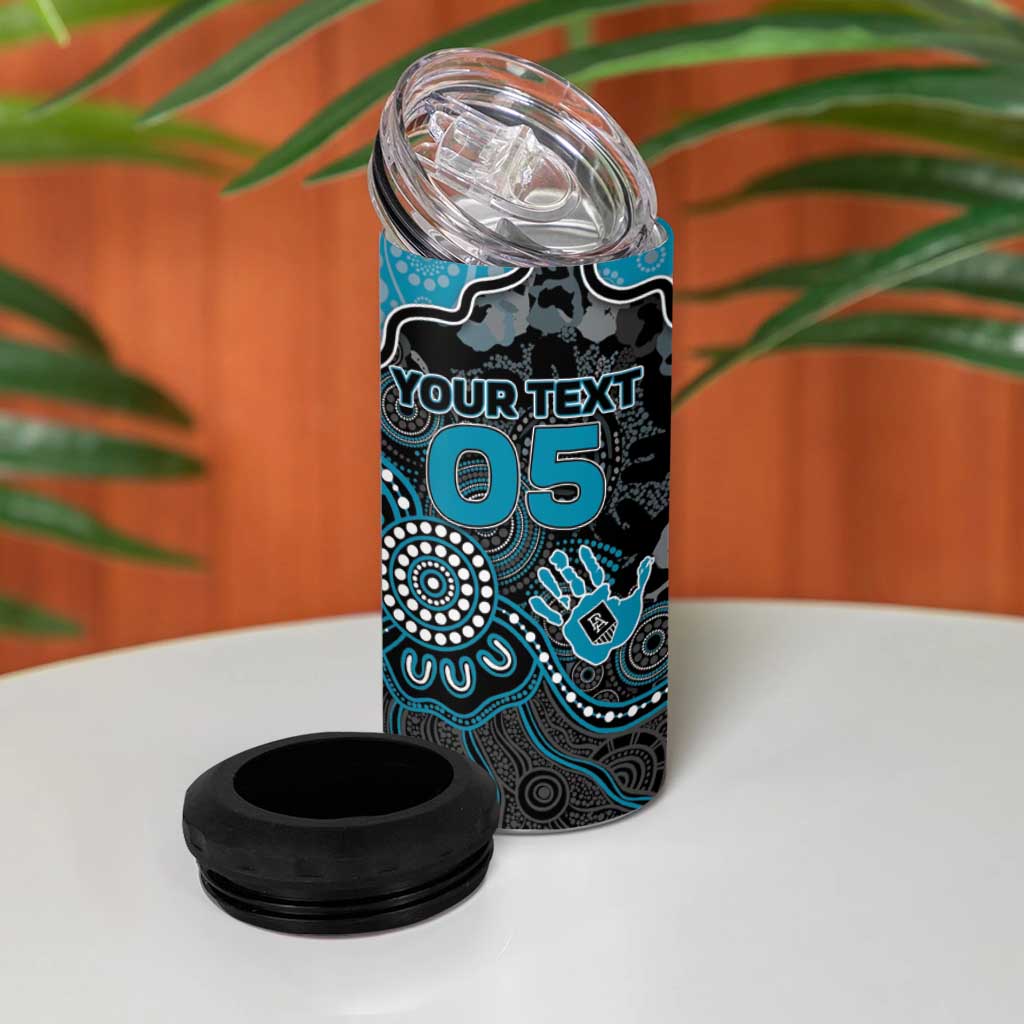 Custom Power Football 4 in 1 Can Cooler Tumbler Aboriginal Dot Art Pattern