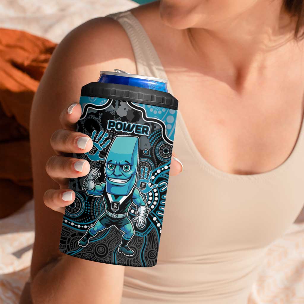 Custom Power Football 4 in 1 Can Cooler Tumbler Aboriginal Dot Art Pattern