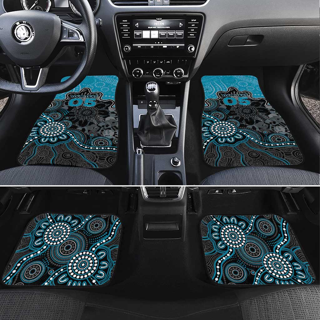 Custom Power Football Car Mats Aboriginal Dot Art Pattern