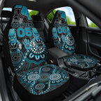 Custom Power Football Car Seat Cover Aboriginal Dot Art Pattern