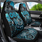 Custom Power Football Car Seat Cover Aboriginal Dot Art Pattern