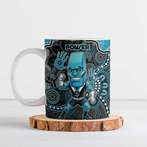 Custom Power Football Ceramic Mug Aboriginal Dot Art Pattern