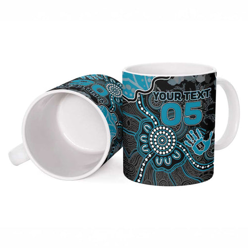 Custom Power Football Ceramic Mug Aboriginal Dot Art Pattern