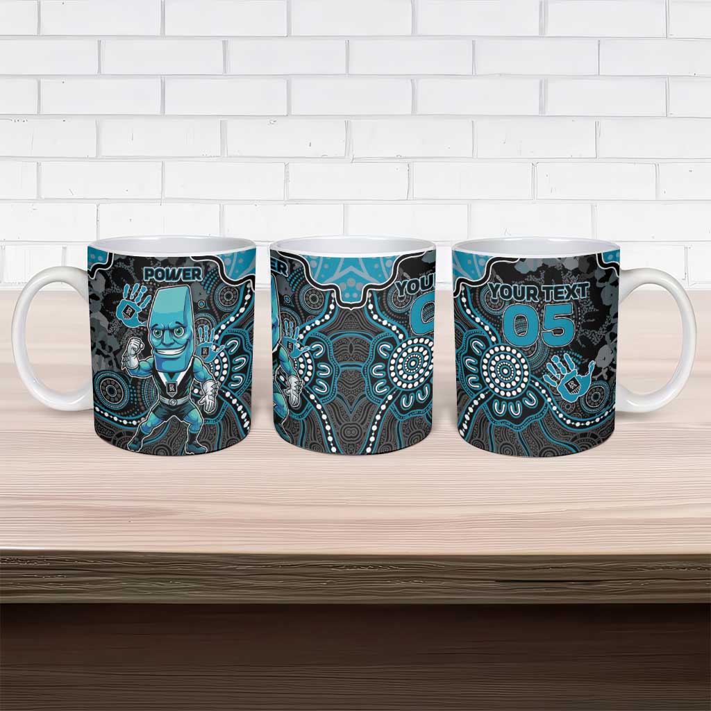 Custom Power Football Ceramic Mug Aboriginal Dot Art Pattern