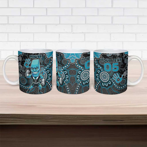 Custom Power Football Ceramic Mug Aboriginal Dot Art Pattern