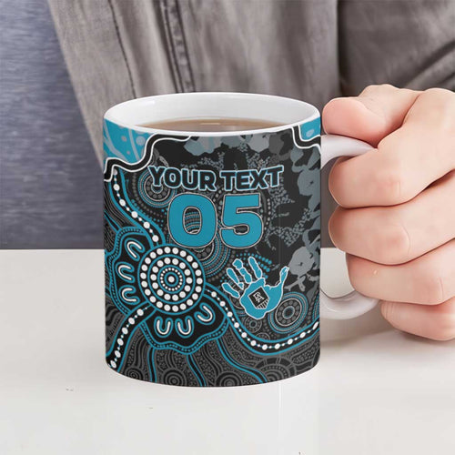 Custom Power Football Ceramic Mug Aboriginal Dot Art Pattern