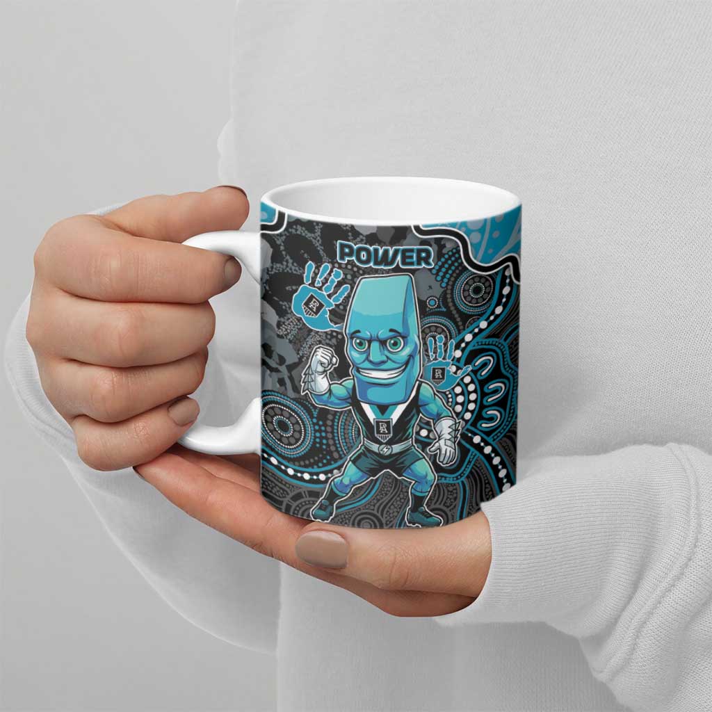 Custom Power Football Ceramic Mug Aboriginal Dot Art Pattern