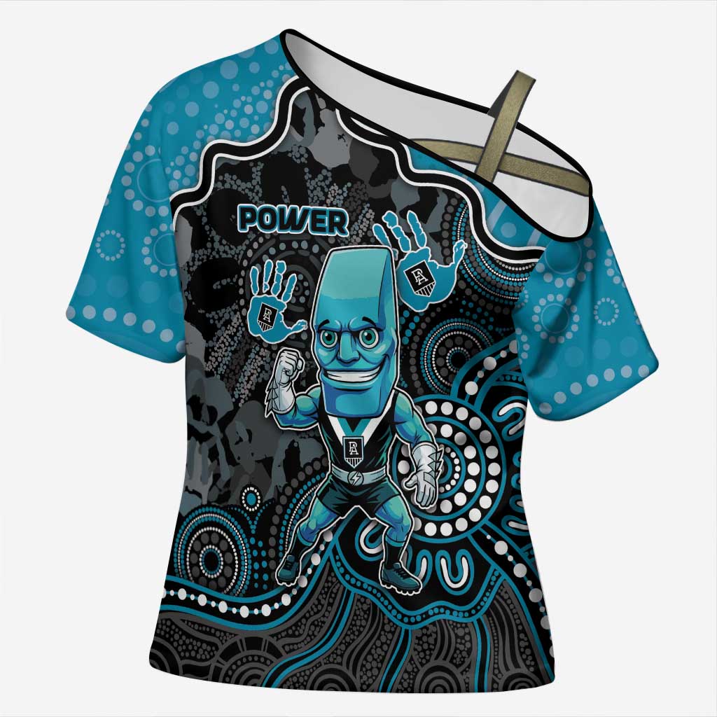 Custom Power Football Cross Shoulder Shirt Aboriginal Dot Art Pattern
