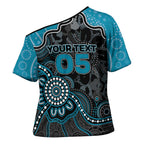 Custom Power Football Cross Shoulder Shirt Aboriginal Dot Art Pattern