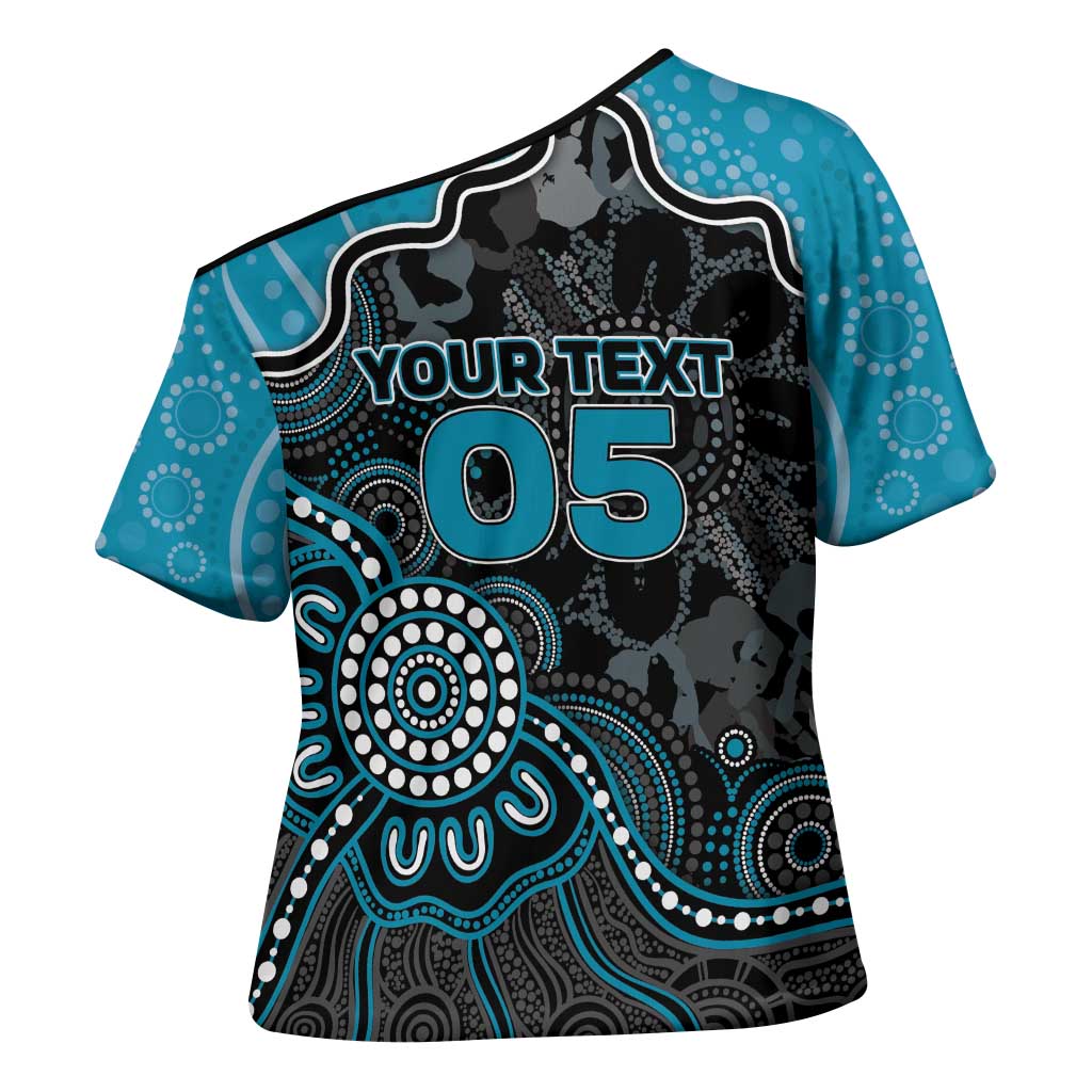 Custom Power Football Cross Shoulder Shirt Aboriginal Dot Art Pattern