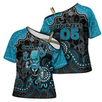 Custom Power Football Cross Shoulder Shirt Aboriginal Dot Art Pattern