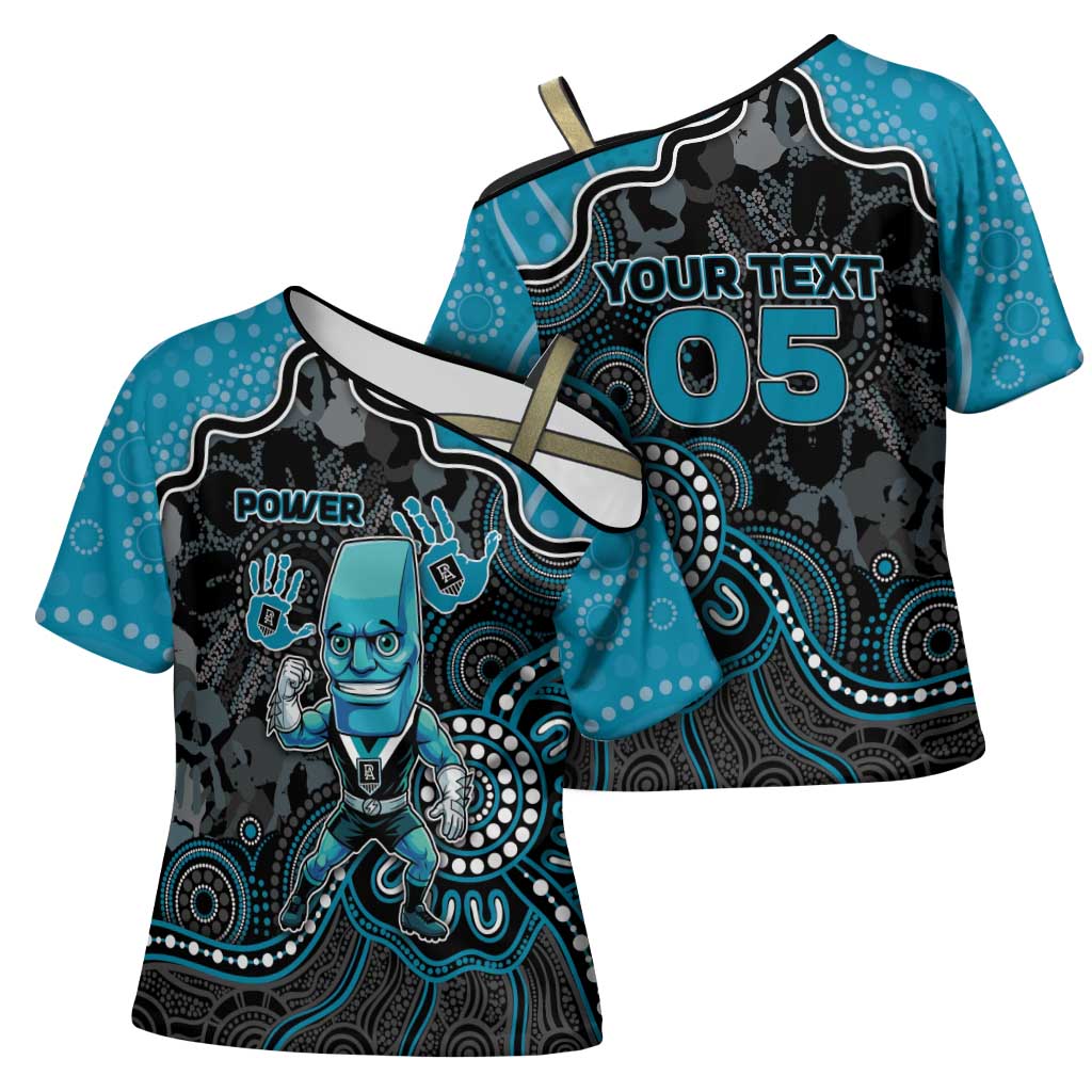 Custom Power Football Cross Shoulder Shirt Aboriginal Dot Art Pattern