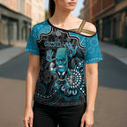 Custom Power Football Cross Shoulder Shirt Aboriginal Dot Art Pattern
