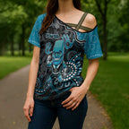 Custom Power Football Cross Shoulder Shirt Aboriginal Dot Art Pattern
