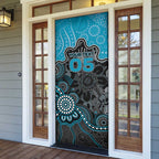 Custom Power Football Door Cover Aboriginal Dot Art Pattern