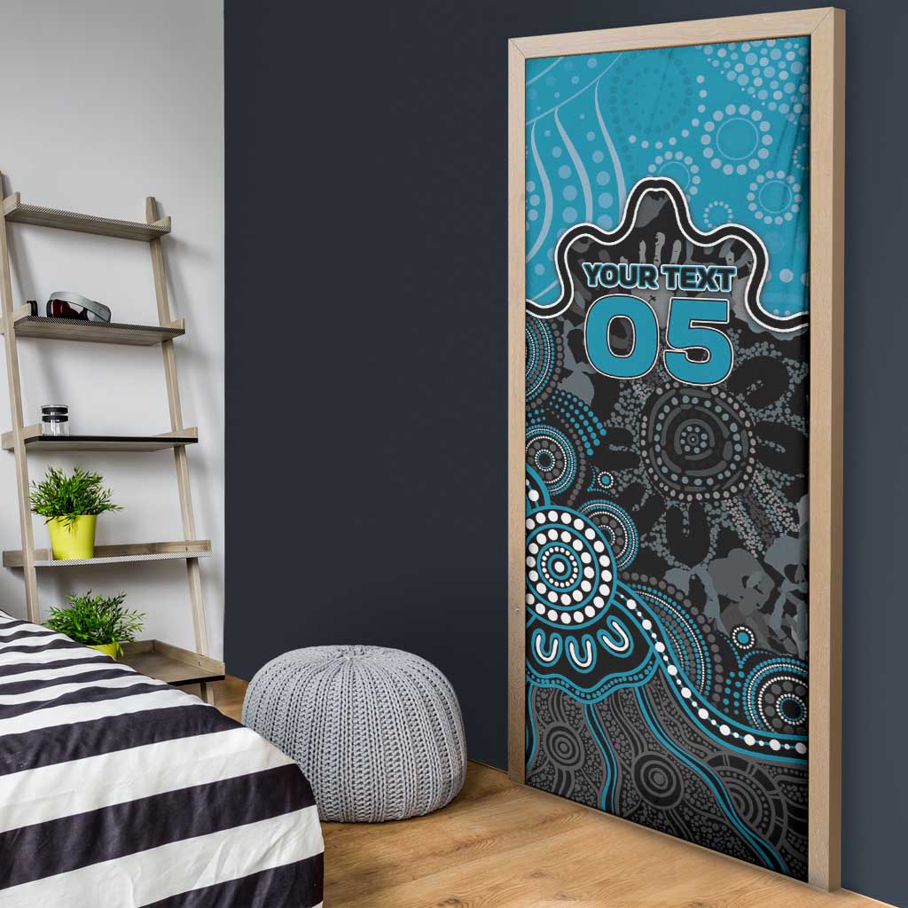 Custom Power Football Door Cover Aboriginal Dot Art Pattern