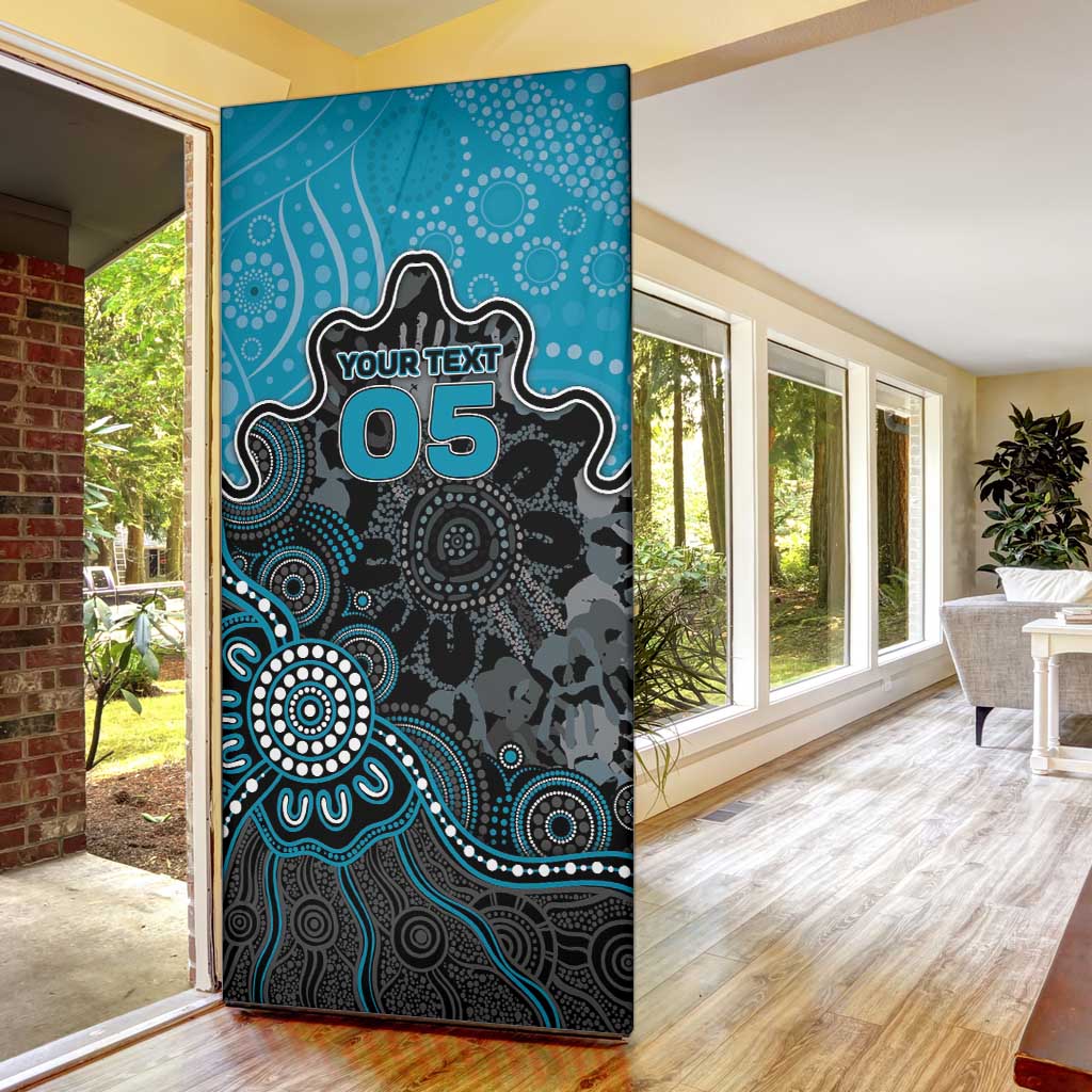 Custom Power Football Door Cover Aboriginal Dot Art Pattern