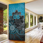 Custom Power Football Door Cover Aboriginal Dot Art Pattern
