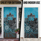 Custom Power Football Door Cover Aboriginal Dot Art Pattern