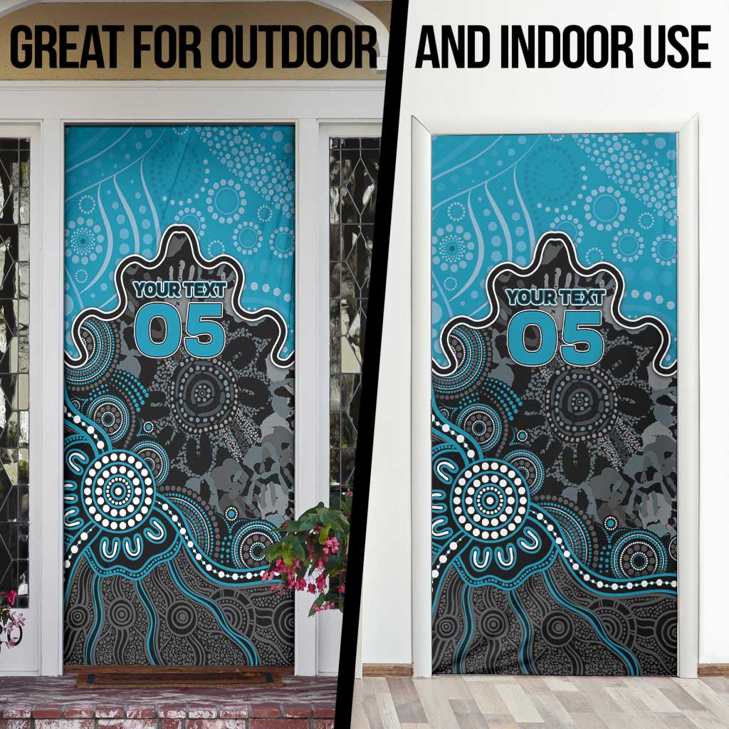 Custom Power Football Door Cover Aboriginal Dot Art Pattern