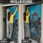 Custom Power Football Door Cover Aboriginal Dot Art Pattern
