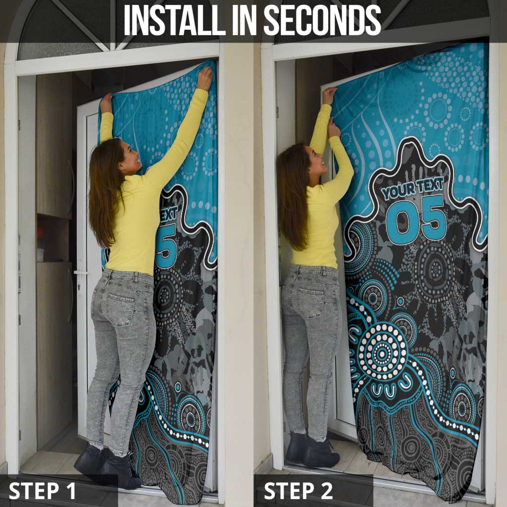 Custom Power Football Door Cover Aboriginal Dot Art Pattern