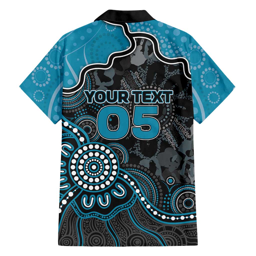 Custom Power Football Family Matching Off The Shoulder Long Sleeve Dress and Hawaiian Shirt Aboriginal Dot Art Pattern