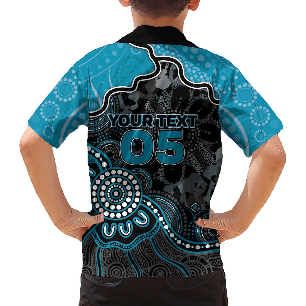 Custom Power Football Family Matching Off Shoulder Maxi Dress and Hawaiian Shirt Aboriginal Dot Art Pattern
