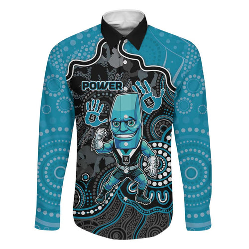 Custom Power Football Family Matching Puletasi and Hawaiian Shirt Aboriginal Dot Art Pattern