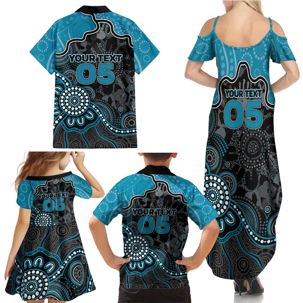 Custom Power Football Family Matching Summer Maxi Dress and Hawaiian Shirt Aboriginal Dot Art Pattern