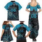 Custom Power Football Family Matching Summer Maxi Dress and Hawaiian Shirt Aboriginal Dot Art Pattern