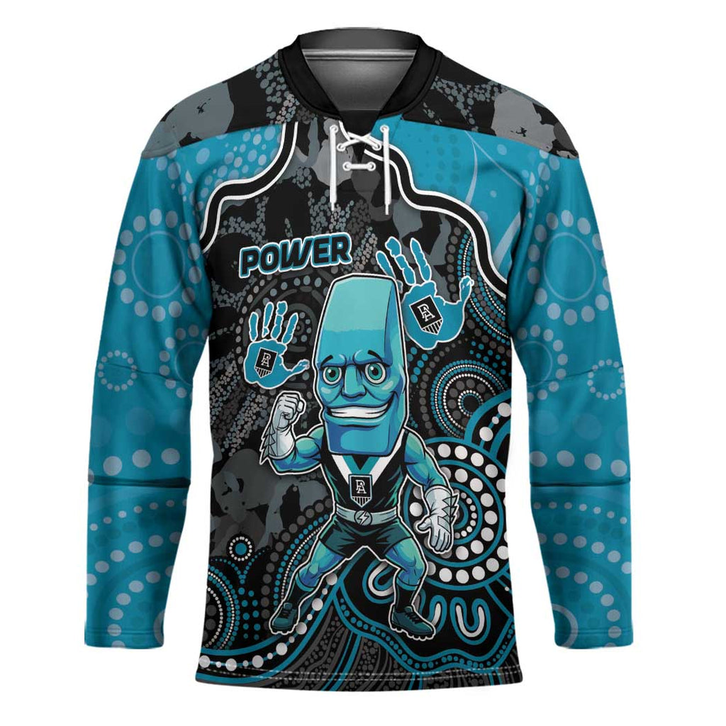 Custom Power Football Hockey Jersey Aboriginal Dot Art Pattern