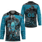 Custom Power Football Hockey Jersey Aboriginal Dot Art Pattern