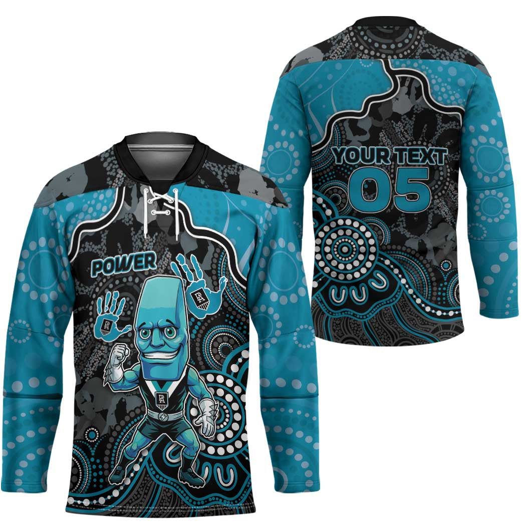Custom Power Football Hockey Jersey Aboriginal Dot Art Pattern