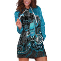 Custom Power Football Hoodie Dress Aboriginal Dot Art Pattern