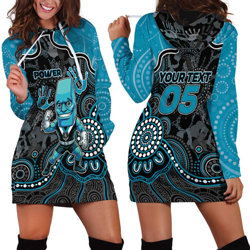Custom Power Football Hoodie Dress Aboriginal Dot Art Pattern