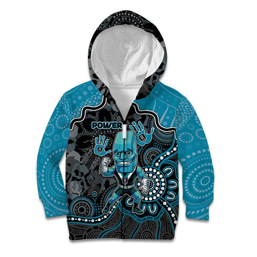 Custom Power Football Kid Hoodie Aboriginal Dot Art Pattern