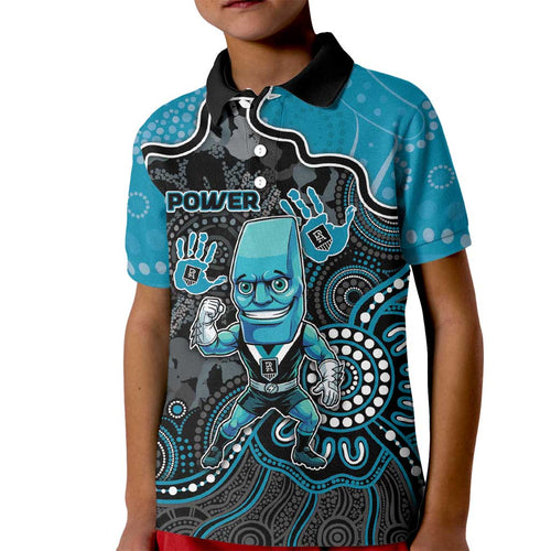 Custom Power Football Kid Polo Shirt Aboriginal Dot Art Pattern