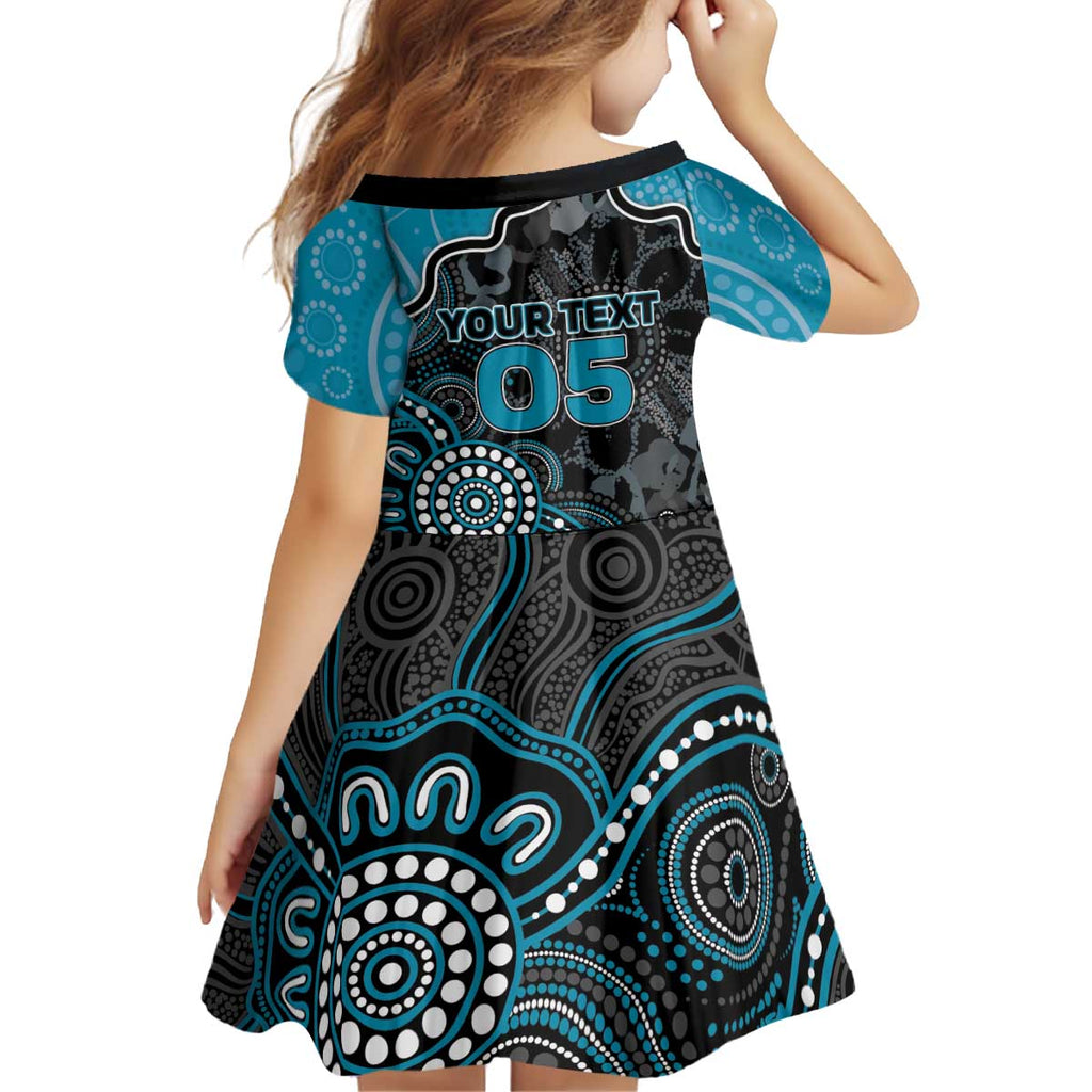 Custom Power Football Kid Short Sleeve Dress Aboriginal Dot Art Pattern