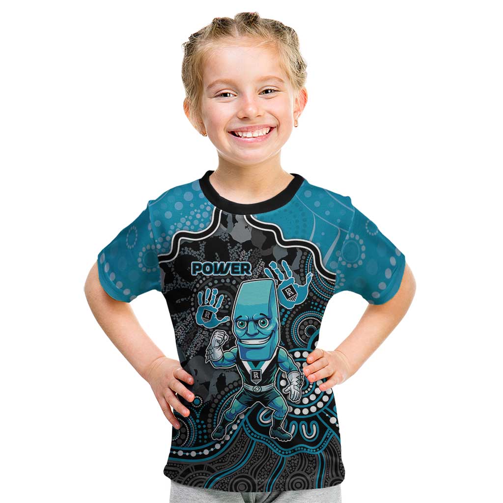 Custom Power Football Kid T Shirt Aboriginal Dot Art Pattern