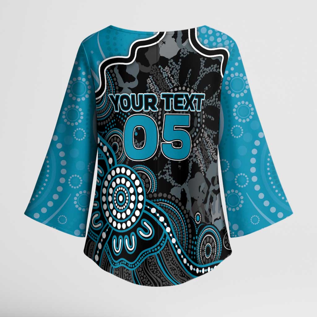 Custom Power Football Kimono Sleeve Blouse Aboriginal Dot Art Pattern