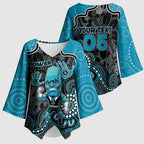 Custom Power Football Kimono Sleeve Blouse Aboriginal Dot Art Pattern