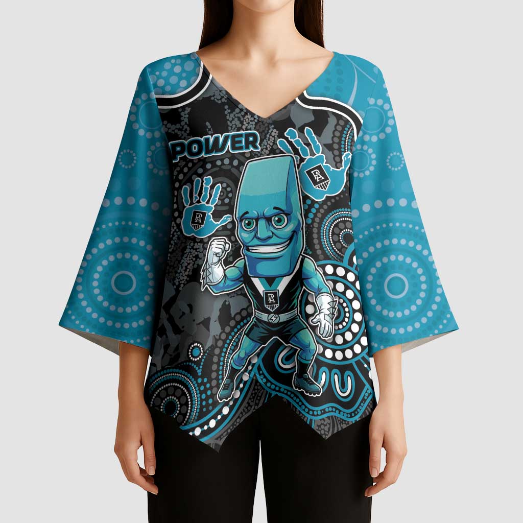 Custom Power Football Kimono Sleeve Blouse Aboriginal Dot Art Pattern