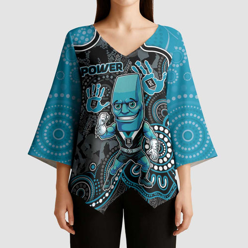 Custom Power Football Kimono Sleeve Blouse Aboriginal Dot Art Pattern