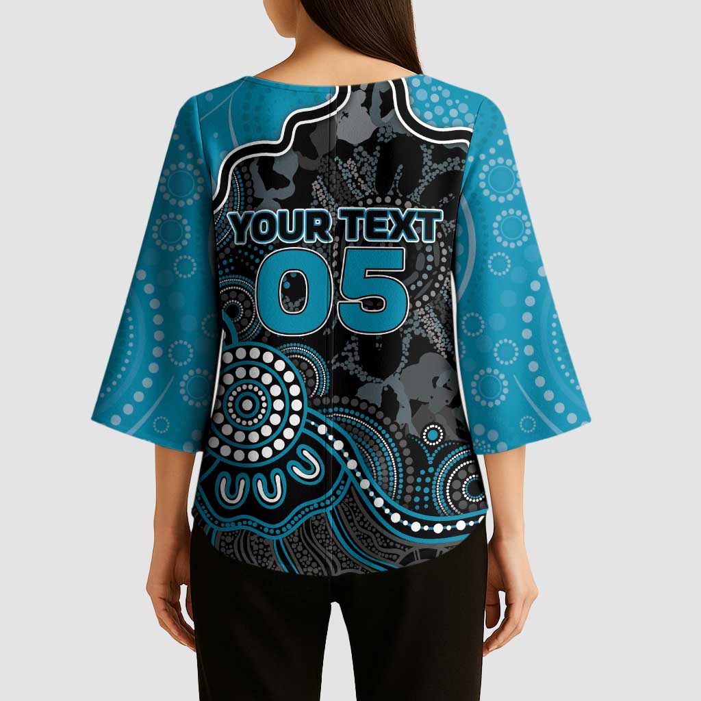 Custom Power Football Kimono Sleeve Blouse Aboriginal Dot Art Pattern