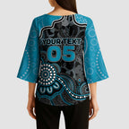 Custom Power Football Kimono Sleeve Blouse Aboriginal Dot Art Pattern