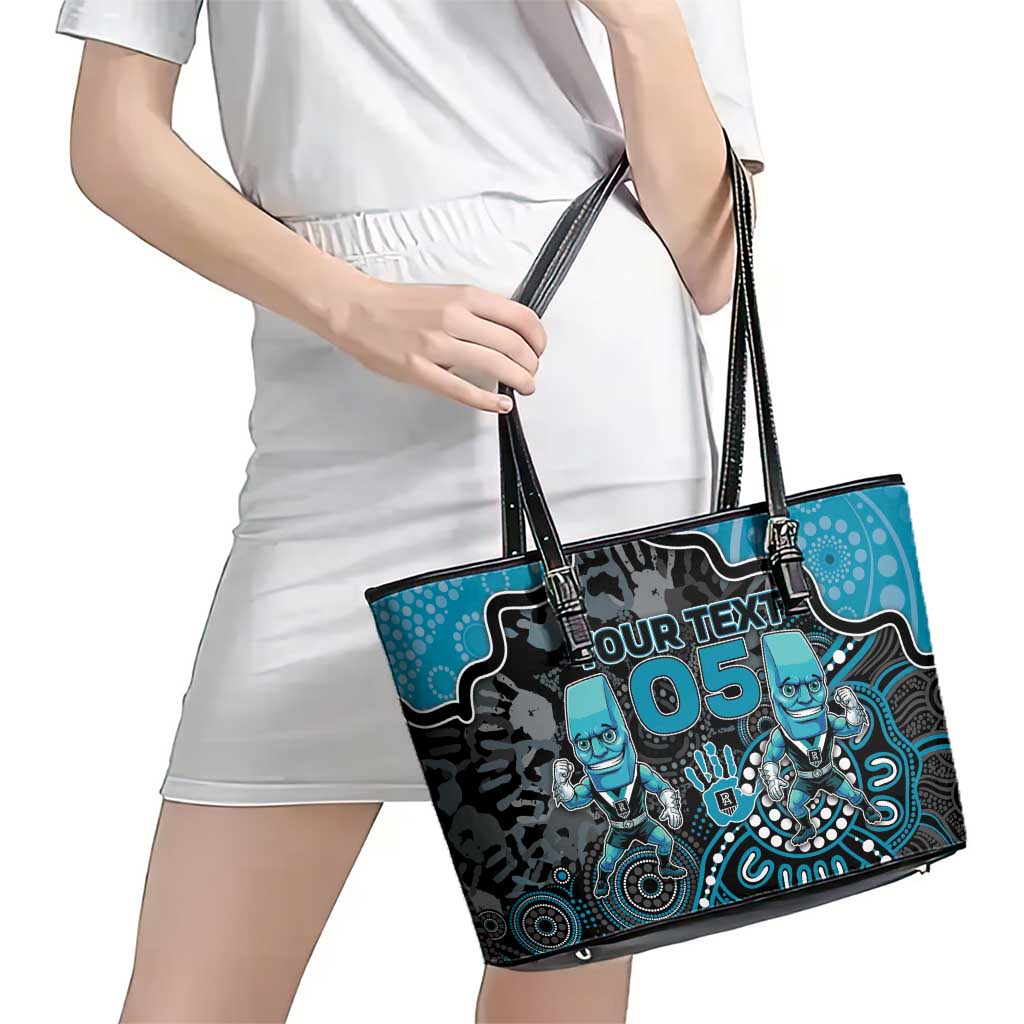 Custom Power Football Leather Tote Bag Aboriginal Dot Art Pattern